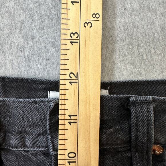 Pistola Denim Short WMNS 27High Rise Cut-Off Distressed Black Straight Zip Fly - Picture 8 of 9